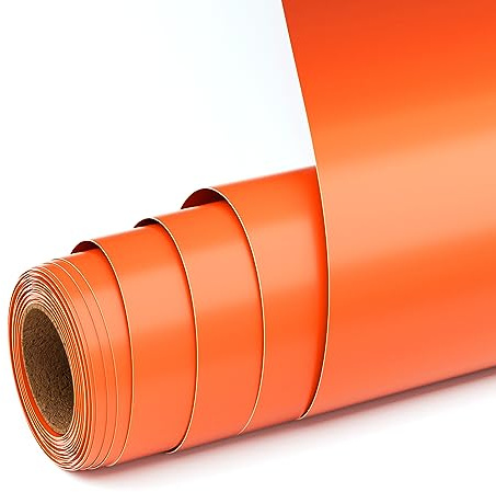 UIOK Vinilo Adhesivo Permanente, Mate Naranja Vinilo Permanente para Cricut, 30,5 cm x 457,7 cm Rollo de Vinilo para Cerámica, Vidrio, Taza(Naranja)