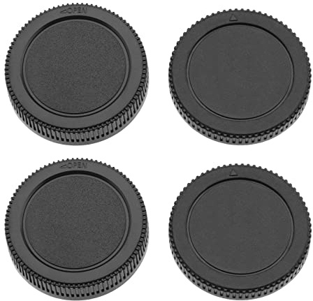 ECSiNG Lot de 2 capuchons avant et arrière pour objectif compatible avec Panasonic Lumix G9 G7 G6 G5 G3 G2 G1 G10 Compatible avec Olympus E-M10 Mark IV/III/II