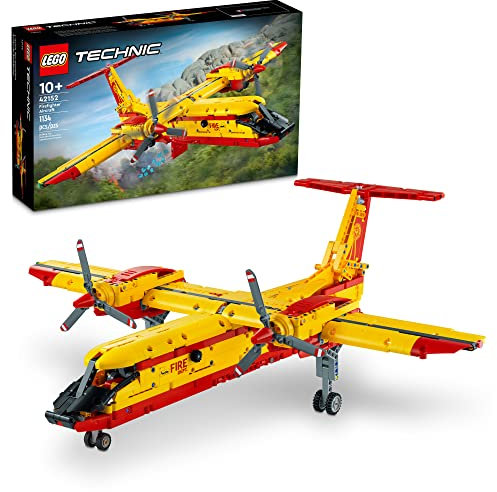 LEGO Technic Feuerwehr-Flugzeug-Bauspielzeug, Modell-Flugzeug-Set 42152, mit authentischen Feuerrettungsdetails, Ingenieur-Feuerflugzeug-Spaß für Jungen, Mädchen und Kinder ab 10 Jahren,