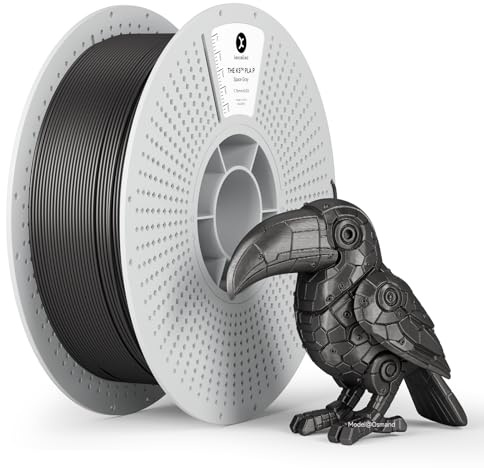 kexcelled PLA Métallique Filamento per Stampante 3D 1,75 mm +/- 0,03 mm, Superficie in Metallo Brillante, Adatto a Moltissime Stampanti FDM, Bobina da 1 kg (2,2 lbs), Grigio Scuro