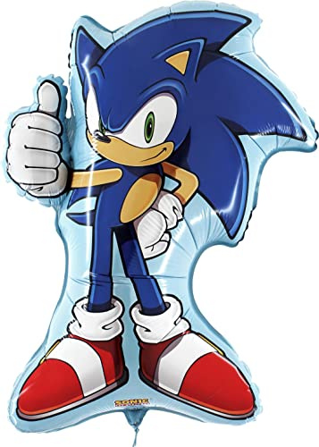Toyland® Sonic Folienballon in Igelform, 74 cm, Partyballons für Kinder