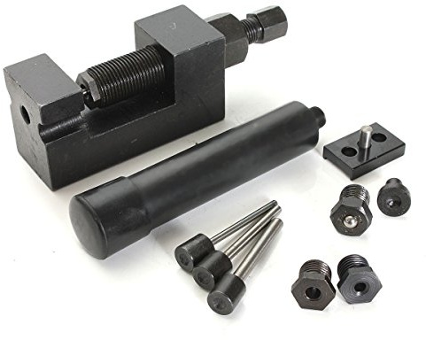 Baceyong Kit Quitacadenas Motocicleta, Herramienta Remachadora Anillo en O para Bicicletas Deportivas Herramienta Profesional para Dividir y Remachar Cadenas