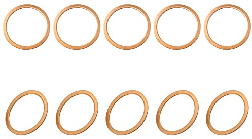 DTGN 22mmx27mmx1mm(IDxODxT) Piatto Rame Tenuta Rondelle - 20pz - Buono per Macchinario Industriale M22 Viti - Rame Piatto carrello Guarnizioni
