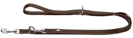 HUNTER verstellbare Führleine Arizona UP, Farbe: braun, Robustes Oberleder mit weichem Futterleder, 3-Fach verstellbar, ideal für Alltag & Training, handgefertigt in Deutschland, Größe: 13/200