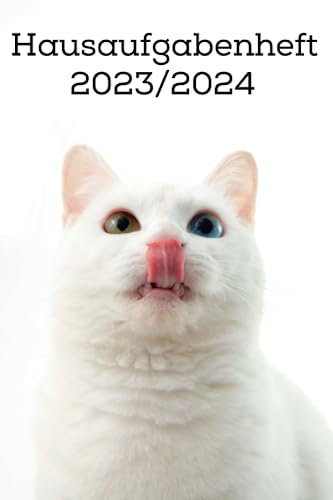 Hausaufgabenheft 2023/2024 Katze: Schulplaner und Wochenplaner Mit Raum Für Notizen Mit Stundenplänen und Datum August 2023 - Juli 2024 , DIN A5 , für Jungs , Mädchen und Teenager