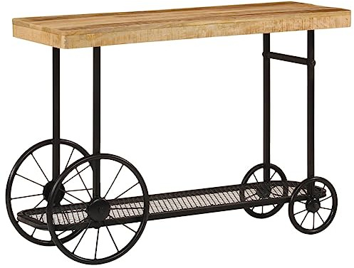 vidaXL Table Console 112x36x76 cm Bois Massif de manguier et Fer