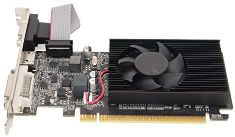 Computer-Grafikkarte, 1G DDR3 64 Bit PCIE 2.0 Gaming-Grafikkarte, GPU-Grafikkarte mit Lüfter, Unterstützt DirectX10.1, PC-Grafikkarte mit HDMI, DVI, VGA-Anschluss