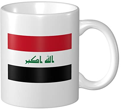 Tazza da Regalo 330Ml Bandiera Dell'Iraq Tazza Festa della Mamma con Manico Tazza Colazione Personalizzabile Tazza di Latte per Compleanno, Fidanziati, Nonna