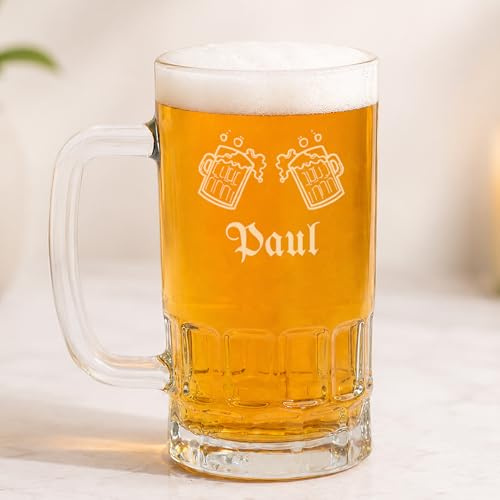 Wanapix | Bierglas Personalisiert mit Foto und Text | Bierkrüge | Bierglas mit Gravur | 500 ml | Bierkrüge zum Verschenken | Prost
