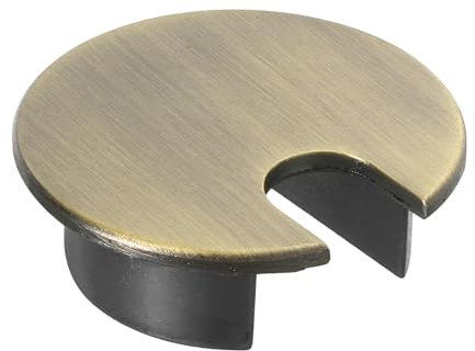 sourcing map Cable Hole Cover 1-3/8(35mm) Zinc Alloy Desk Cable Wire Cord Grommet Hole Cover for Office Computer Desk Wire Organizer, Bronze Tone