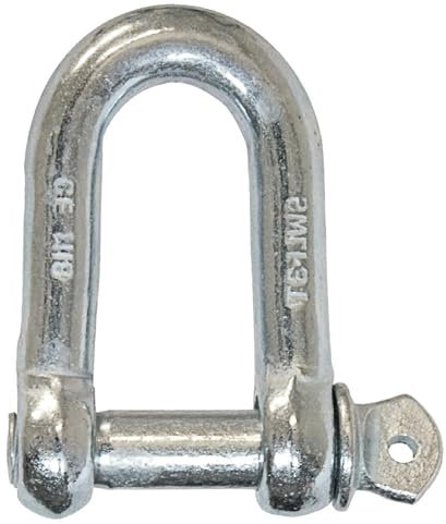 Bricoloco Grillete recto galvanizado cincado con cabeza pasador estándar para sujección y amarre seguro en múltiples aplicaciones (M 20 - Unidad)