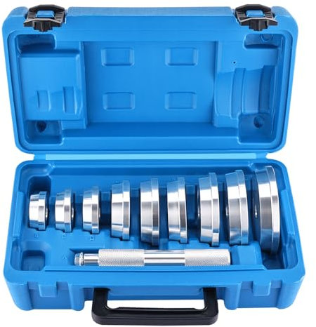 BOOMSTART Bearing Press Kit – 10pc Bearing Race and Seal Driver Set, Seal Installer Tool Kit with Knurled Handle & 9 Dual-Sided Bearing Adapters – Bearing Race Installer Kit for Wheel Bearings & Seals