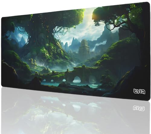 Tilt Mouse Mat 90x40 cm | Non-Slip Desk Mat Large | Waterproof Desk Pad XXL for Home Office Accessories and Office Gadgets | Protector Keyboard (Tree of Civilization)