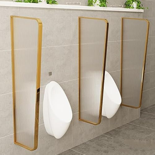 Generisch An der Wand montierte Urinal-Trennwand, Toiletten-Trennwand aus Glas, Toiletten-Trennwand mit Urinal-Sieb, für Einkaufszentren, öffentliche Orte (5 Stück)