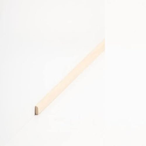 PROVISTON Lot de 5 baguettes de recouvrement en bois massif Abachi, 4 x 10 x 2000 mm, à coller, visser et clouer, plinthes