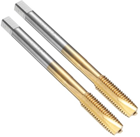 QUARKZMAN 2 Pieces Spiral Point Thread Milling Cutter M7 x 1 Metric Titanium Coated Screw Thread Cutting Tool Thread Milling Machine High Speed Steel 6542 (HSS 6542)