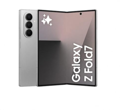 Samsung Galaxy Z Fold7 AI Phone, Thin and Light Foldable Design, Large Screen, 200MP Camera, 512GB Storage, 12GB Memory, 4400 mAh Battery, Silver Shadow, 3 Year Extended Warranty (UK Version)