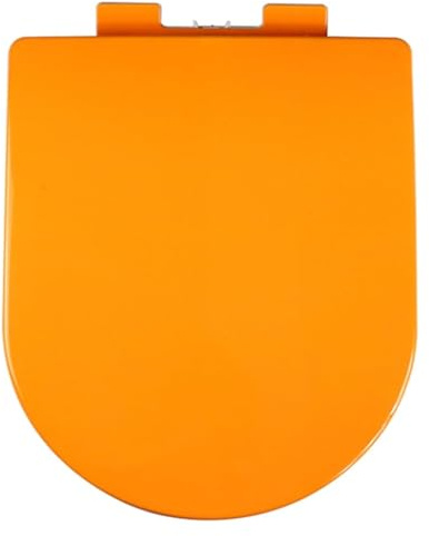 Sedile WC a forma di D con chiusura ammortizzata e cerniere regolabili a sgancio rapido, fissaggio superiore, coperchio colorato D/U, perfetto per bagni moderni