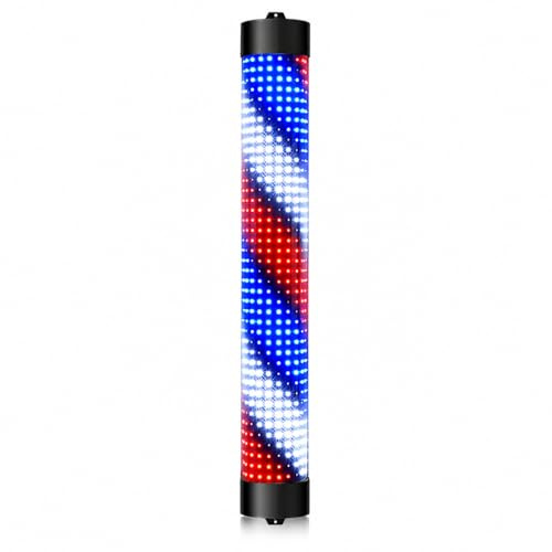 Rotating LED Barbers Pole Light | Outdoor Waterproof Barber Shop Sign with Illuminated Stripes | Wall-Mounted Hair Salon Rotating Light for Barbershop Entrance & Window Display