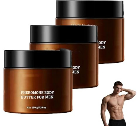 Hautpheromon-Körperbutter für Männer, Feuchtigkeitscreme mit Cologne & Duftbalsam, lang anhaltende Feuchtigkeitspflege, warmer Duft für trockene und empfindliche Haut