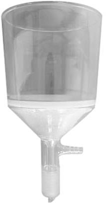 Malloy Imbuto Filtrante A Fritta Fine in Vetro Borosilicato (G3), Nipplo Standard 24/40 e Tubo Seghettato Sottovuoto