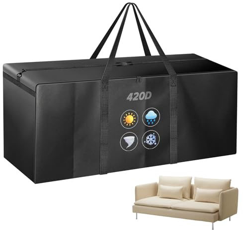 YedZen Aufbewahrungstasche Gartenauflagen, Luxus XXL 670L, 420D Wasserdicht Aufbewahrungstasche mit Schultergurt, Reißverschluss＆2 Tragegriff, 173x76x51cm Auflagentasche Schutzhülle Polsterauflagen