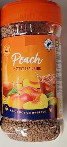 Instant Peach Tea Granules, 400g Jar, Makes 4 Litres | Fruity peach instant tea drink mix, easy to serve hot, cold or over ice