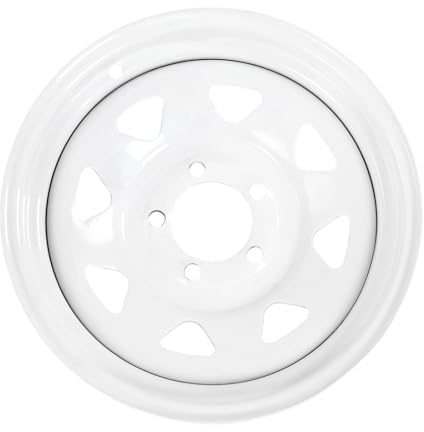 Funien Cerchione per Rimorchio 15 Pollici 15X6 5-4,5 Pollici 5 Fori per Bulloni in Acciaio Resistente Compatibile con Oltre 25 Marchi Leader di Rimorchi, Portata di 1280 Kg, Adatto