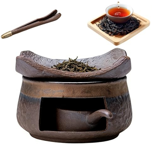 Wshxjzyay Ceramic Aromatherapy Stove Essential Oil Burner, Aromatherapy Burner for Herbs, Ceramic Aromatherapy Burner, Tea Light Candle Holders Teapot Warmer, Zen Incense Burner Kit for Home Office