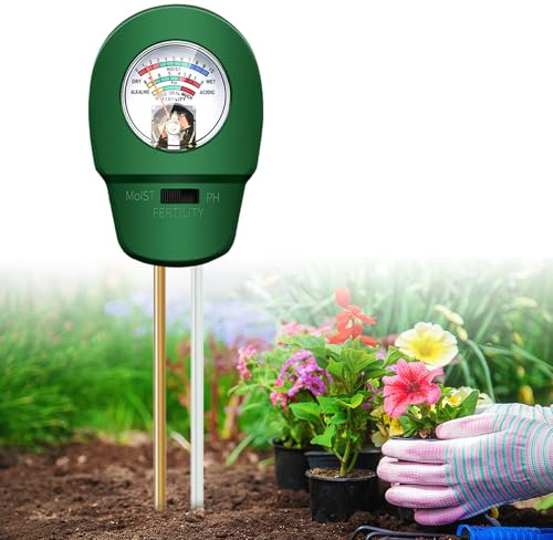 Bodentester, 2026 Neu Bodentest Messgerät 3-in-1,Bodenmessgerät für Feuchtigkeit, Licht und pH,Boden-Feuchtigkeitsmessgerät für Rasen,Garten, Balkon Blumen und Pflanzen,kein Batterien erforderlich