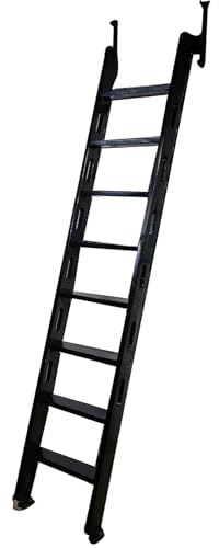 Retractable Fire Escape Ladder, Solid Wood Loft Straight Ladder with Metal Track, Ideal for Attics and Basements, Easy to Store