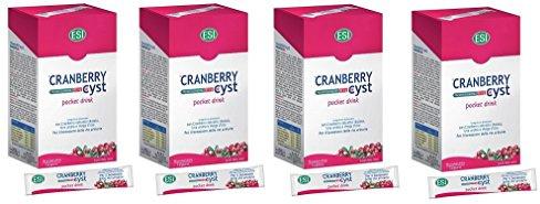 ESI - CRANBERRY CYST 4 CONFEZIONI DA 16 POCKET DRINK funzionalità vie urinarie, drenaggio dei liquidi e difese dell'organismo