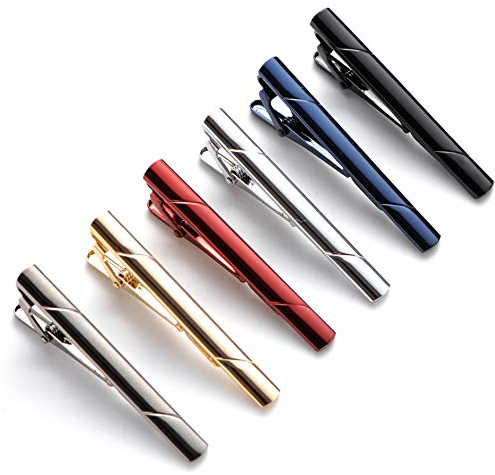 Qimoshi Krawattenklammern für Herren, Krawattennadel-Set für normale Krawatten, Hochzeit, Business, Krawattennadel-Clips