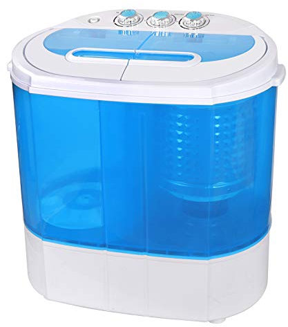 SUPER DEAL - Lavadora portátil de 4.5 kg, lavadora compacta, minimáquina de lavandería de doble tina, carga superior, combo de giro y lavado, manguera de drenaje de gravedad de entrada de 2 m