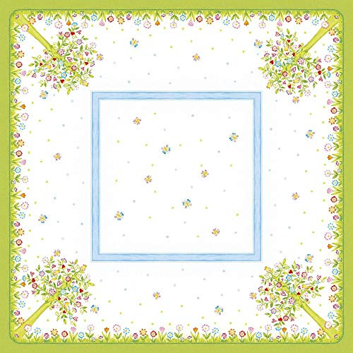 Mank GmbH Tischdecken aus Airlaid, Einweg Mitteldecken 80 x 80 cm Einmal Tischdecke für Gastronomie 20 Stück Insa Mitteldecke Frühling Sommer 80x80