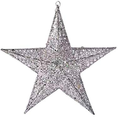 Wakauto Metall Sterne zum Aufhängen Weihnachtsanhänger 30cm Silber Stern Glitzer Weihnachtsdeko Eisen Kunst Christbaumschmuck Christbaumanhänger Wand Fenster Kamin Weihnachtsbaum Dekoration