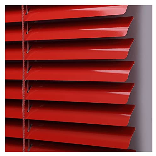 HWF Jalousien Blackout Jalousie für Schlafzimmer/Küche Fenster, 60 cm / 80 cm / 100 cm / 120 cm / 140 cm breit, 25mm breite Lamellen Aluminium wasserdicht, rot (Size : 120x220cm(47.2x86.6))