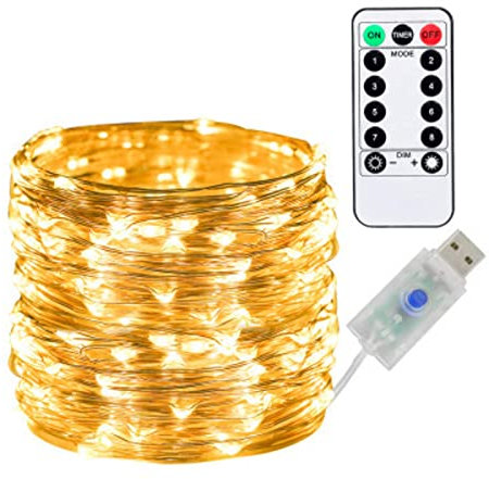 NC Usb Filo di Rame Lampada Telecomando Della Stringa 8 Funzione Bassa Tensione Natale Decorazione Lanterna Filo di Rame Lampada String