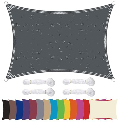 Moboo Sonnensegel Sonnenschutz Sonnendach Balkon Wetterschutz wasserabweisend Winddicht PES 420D 96% UV-Schutz für Garten Outdoor Viereck Rechteck Quadrat Grau, 1.5x1.5m