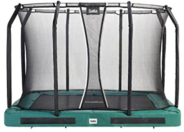 Salta Premium Ground - Bodentrampolin mit Sicherheitsnetz - Rechteckig - 214 x 153 cm / 305 x 214 cm / 366 x 244 cm (214 x 153 cm, Schwarz)