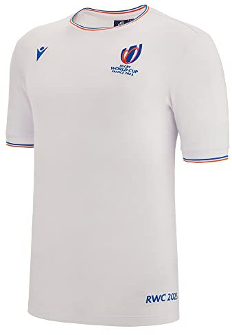 Macron T-Shirt für Erwachsene, Rugby, Frankreich, World Cup 2023, offizielles Produkt, weiß, 5XL