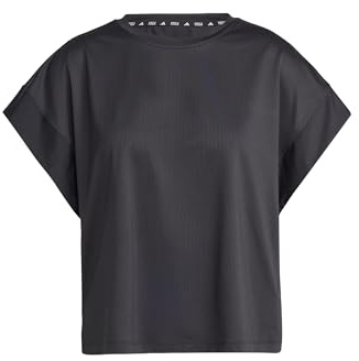 adidas Damen Studio Tee, Black/Grey Six, M