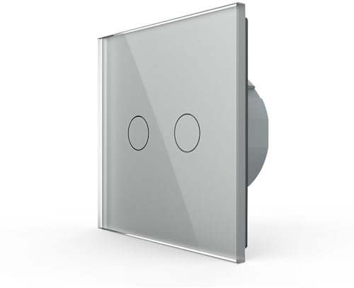 Livolo Wechselschalter Funkschalter Touch grau Glas 2 Weg VL-C702SR-15