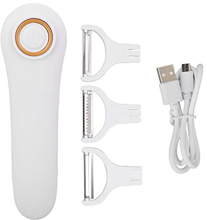 Electric Fruit Vegetable Peeler,Electric Potato Peeler 3 In 1 Set Interchangeable for Kitchen Carrot Potato Cucumber,Handheld USB Rechargeable Saving Time and Effort