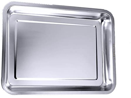 GLigeT Plateau de Service Plateau Plateau Alimentaire INOX Miroir décoratif rectangulaire Plateau à Couverts Plateau de Service Plateaux de Service