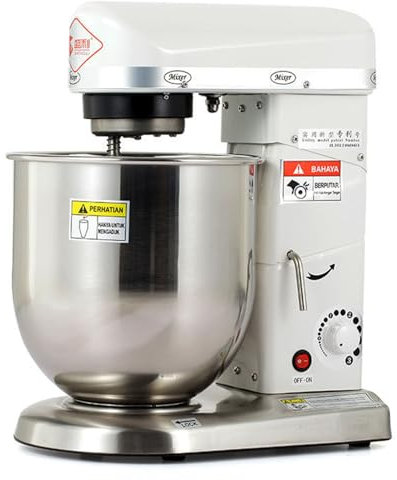 DDZJTPP 5l,7l,10l Batteur sur Socle Professionnel, Mélangeur électrique à 3 Vitesses avec Bol Mélangeur, Batteur Et Crochet Pétrisseur, Mélangeur à Gâteau De Cuisine Commerciale,White-10L