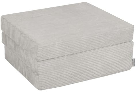 KiddyMoon Kinder Matratzen Aufklappen Aus Schaumstoff Kindermatratze Kleinkindmatratze Kinderzimmer Faltmatratze, Hellgrau