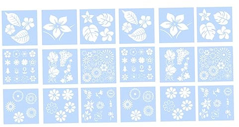 PHENOFICE 18-teiliges Blumenschablonen-set Wiederverwendbare Malschablonen Für Bastelprojekte Diy-schablonen Mit Blumen-vorlagen Für Kinder