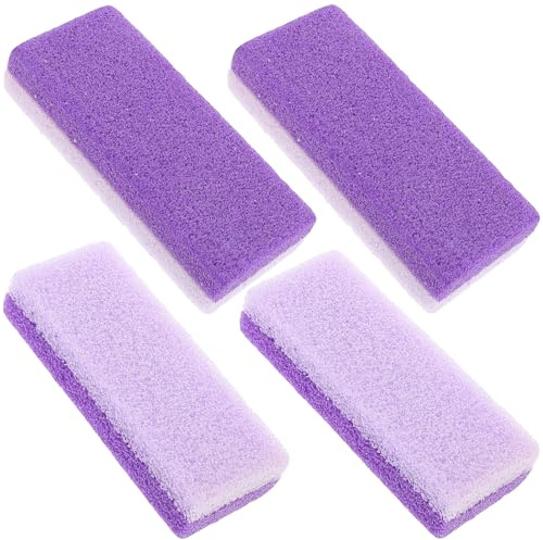 Fußpeeling 4 Stück Pu Hornhautentferner für Füße Violett | Fußschrubber für Dusche, Pediküre Werkzeug gegen Hornhaut und Abgestorbene Haut