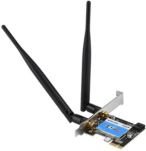 Scheda di Rete PCIE, Scheda di Rete Interna Wireless Dual Band 2.4G 5G da 433Mbps per PC Desktop, Adattatore di Rete Bluetooth4.0, Antenne 6dB, Supporta Windowss 10/8.1/8/7